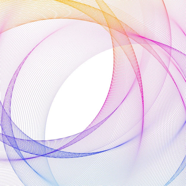 Elementos de diseño Onda de muchas líneas púrpuras anillo circular Rayas onduladas verticales abstractas sobre fondo blanco aislado Ilustración vectorial EPS 10 Ondas coloridas con líneas creadas con la herramienta Mezclar