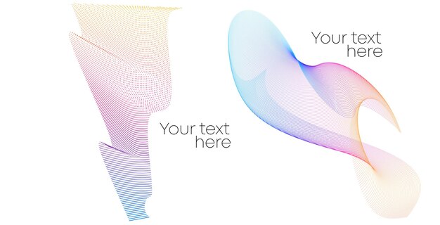 Elementos de diseño onda de muchas líneas rayas onduladas verticales abstractas en fondo blanco aisladas arte de líneas creativas ilustración vectorial EPS 10 ondas coloridas con líneas creadas usando la herramienta de mezcla