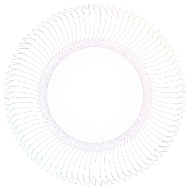 Elementos de diseño Onda de muchos puntos púrpura anillo círculo rayas onduladas verticales abstractas en blanco