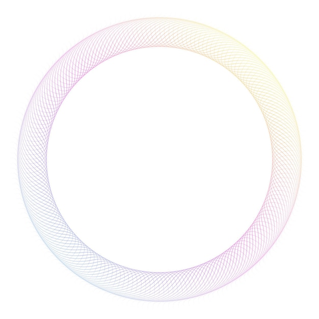 Elementos de diseño Onda de muchos puntos púrpura anillo círculo rayas onduladas verticales abstractas en blanco