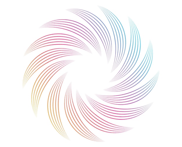Elementos de diseño Ondas de muchas líneas púrpuras anillo circular rayas onduladas verticales sobre fondo blanco