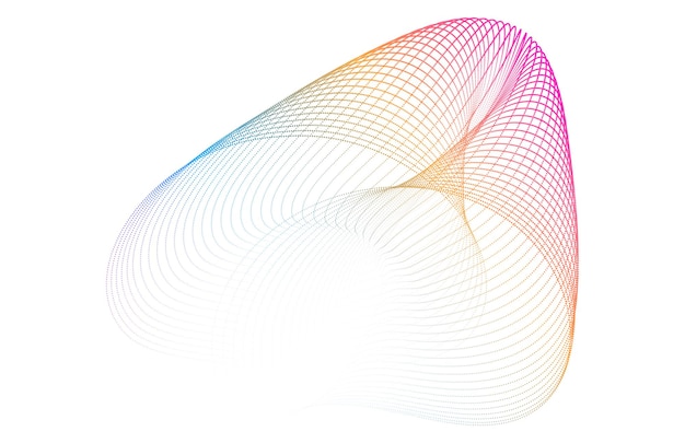 Elementos de diseño de ondas de muchas líneas púrpuras anillo de círculo con puntos rayas onduladas verticales abstractas en fondo blanco aisladas Ilustración vectorial EPS 10