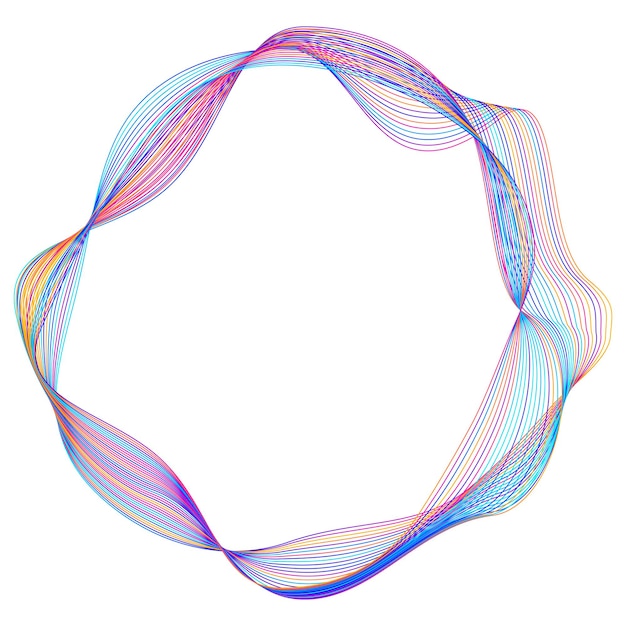 Elementos de diseño Ondas de muchas líneas púrpuras anillo de círculo rayas onduladas verticales abstractas en fondo blanco aisladas Ilustración vectorial EPS 10 Ondas coloridas con líneas creadas usando la herramienta de mezcla