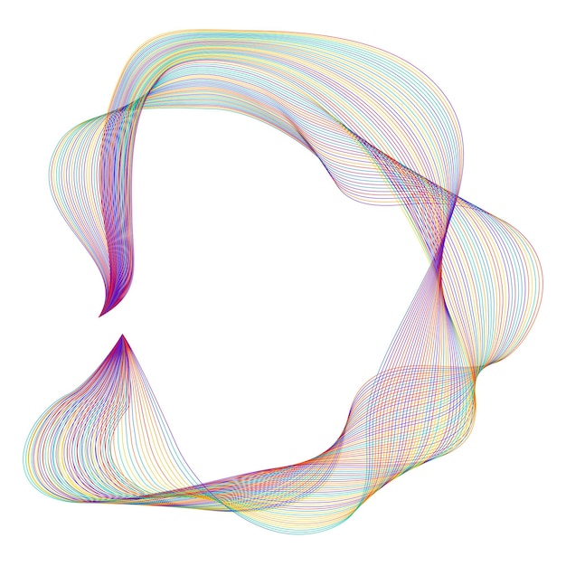 Elementos de diseño Ondas de muchas líneas púrpuras anillo de círculo rayas onduladas verticales abstractas en fondo blanco aisladas Ilustración vectorial EPS 10 Ondas coloridas con líneas creadas usando la herramienta de mezcla