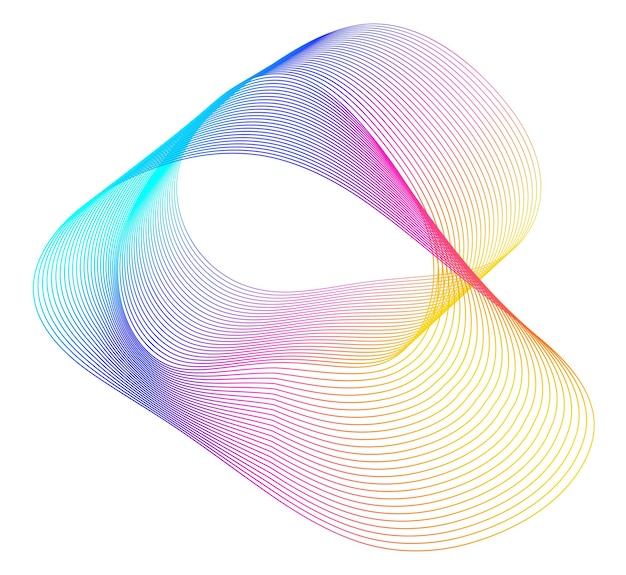 Elementos de diseño Ondas de muchas líneas púrpuras anillo de círculo rayas onduladas verticales abstractas en fondo blanco aisladas Ilustración vectorial EPS 10 Ondas coloridas con líneas creadas usando la herramienta de mezcla