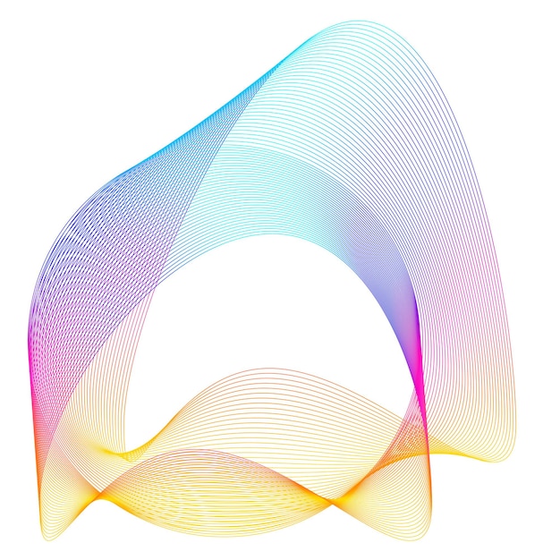 Elementos de diseño Ondas de muchas líneas púrpuras anillo de círculo rayas onduladas verticales abstractas en fondo blanco aisladas Ilustración vectorial EPS 10 Ondas coloridas con líneas creadas usando la herramienta de mezcla