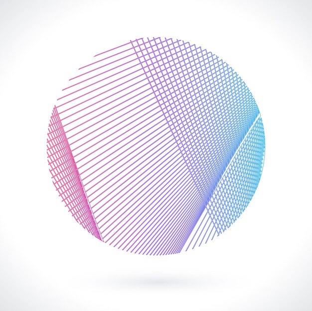 Elementos de diseño Ondas de muchas líneas púrpuras anillo de círculo rayas onduladas verticales abstractas en fondo blanco aisladas Ilustración vectorial EPS 10 Ondas coloridas con líneas creadas usando la herramienta de mezcla