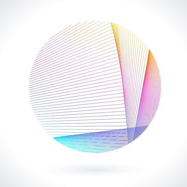 Elementos de diseño Ondas de muchas líneas púrpuras anillo de círculo rayas onduladas verticales abstractas en fondo blanco aisladas Ilustración vectorial EPS 10 Ondas coloridas con líneas creadas usando la herramienta de mezcla