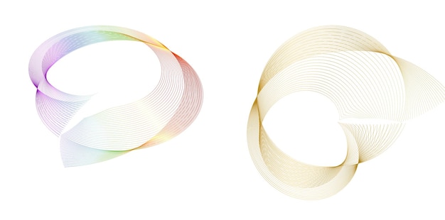 Elementos de diseño Ondas de muchas líneas púrpuras anillo de círculo rayas onduladas verticales abstractas en fondo blanco aisladas Ilustración vectorial EPS 10 Ondas coloridas con líneas creadas usando la herramienta de mezcla