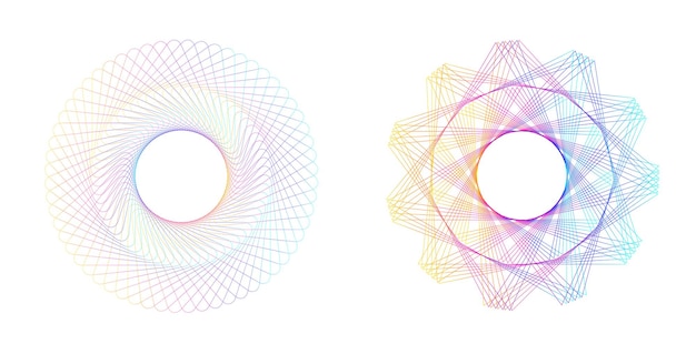 Elementos de diseño Ondas de muchas líneas púrpuras anillo de círculo rayas onduladas verticales abstractas en fondo blanco aisladas Ilustración vectorial EPS 10 Ondas coloridas con líneas creadas usando la herramienta de mezcla