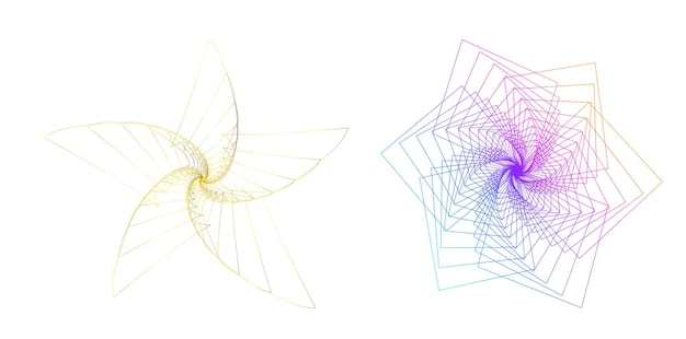 Elementos de diseño Ondas de muchas líneas púrpuras anillo de círculo rayas onduladas verticales abstractas en fondo blanco aisladas Ilustración vectorial EPS 10 Ondas coloridas con líneas creadas usando la herramienta de mezcla