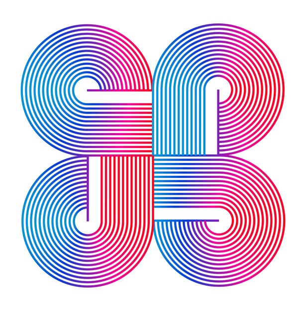 Elementos de diseño Ondas de muchas líneas púrpuras anillo de círculo rayas onduladas verticales abstractas en fondo blanco aisladas Ilustración vectorial EPS 10 Ondas coloridas con líneas creadas usando la herramienta de mezcla