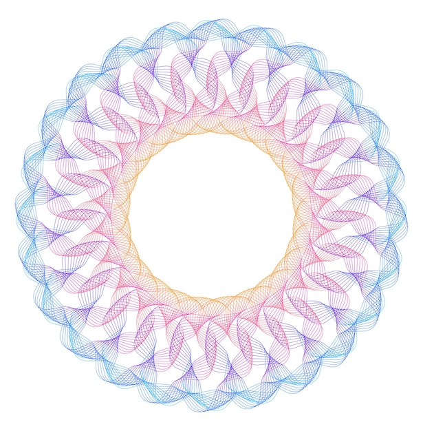 Elementos de diseño Ondas de muchas líneas púrpuras anillo de círculo rayas onduladas verticales abstractas en fondo blanco aisladas Ilustración vectorial EPS 10 Ondas coloridas con líneas creadas usando la herramienta de mezcla