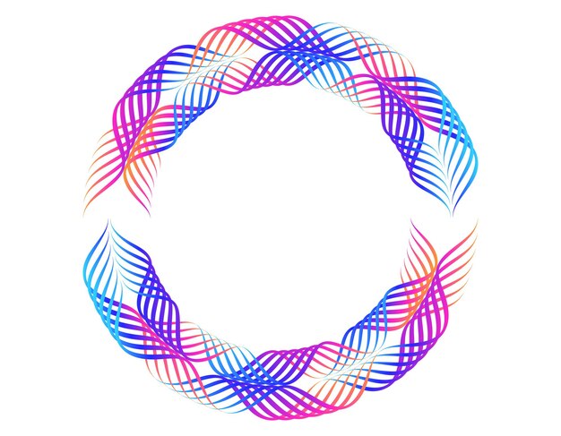 Elementos de diseño Ondas de muchas líneas púrpuras anillo de círculo rayas onduladas verticales abstractas en fondo blanco aisladas Ilustración vectorial EPS 10 Ondas coloridas con líneas creadas usando la herramienta de mezcla