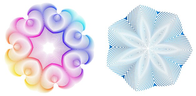 Elementos de diseño Ondas de muchas líneas púrpuras anillo de círculo rayas onduladas verticales abstractas en fondo blanco aisladas Ilustración vectorial EPS 10 Ondas coloridas con líneas creadas usando la herramienta de mezcla
