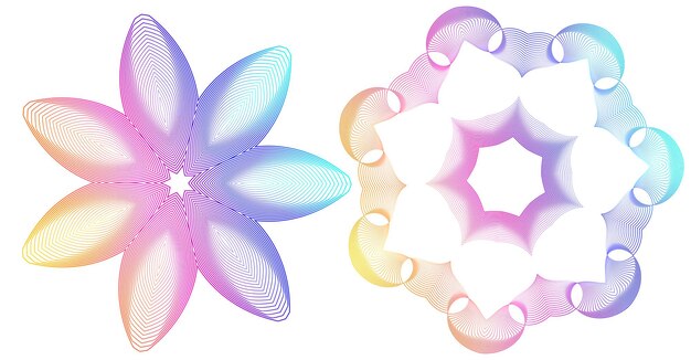 Elementos de diseño Ondas de muchas líneas púrpuras anillo de círculo rayas onduladas verticales abstractas en fondo blanco aisladas Ilustración vectorial EPS 10 Ondas coloridas con líneas creadas usando la herramienta de mezcla