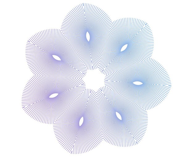 Elementos de diseño Ondas de muchas líneas púrpuras anillo de círculo rayas onduladas verticales abstractas en fondo blanco aisladas Ilustración vectorial EPS 10 Ondas coloridas con líneas creadas usando la herramienta de mezcla