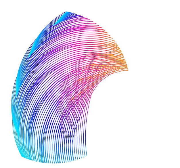 Elementos de diseño Ondas de muchas líneas púrpuras anillo de círculo rayas onduladas verticales abstractas en fondo blanco aisladas Ilustración vectorial EPS 10 Ondas coloridas con líneas creadas usando la herramienta de mezcla