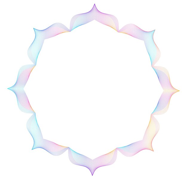 Elementos de diseño Ondas de muchas líneas púrpuras anillo de círculo rayas onduladas verticales abstractas en fondo blanco aisladas Ilustración vectorial EPS 10 Ondas coloridas con líneas creadas usando la herramienta de mezcla