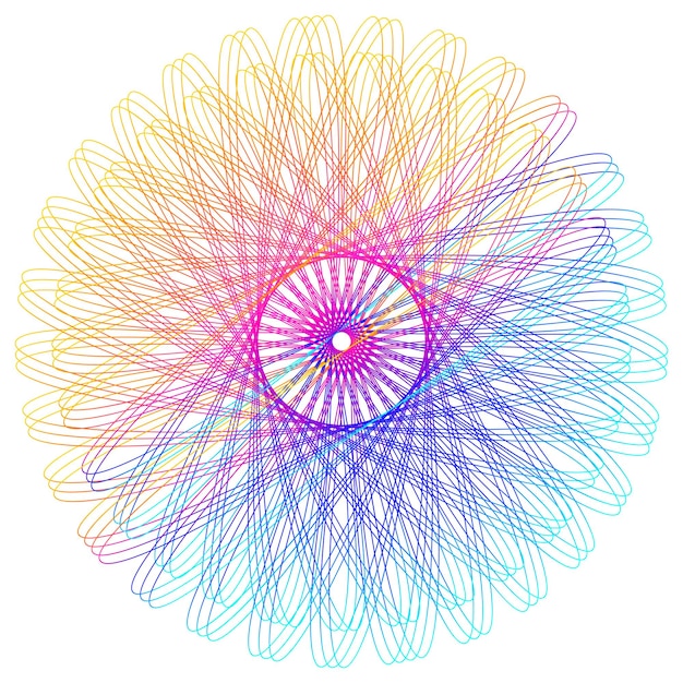 Elementos de diseño Ondas de muchas líneas púrpuras anillo de círculo rayas onduladas verticales abstractas en fondo blanco aisladas Ilustración vectorial EPS 10 Ondas coloridas con líneas creadas usando la herramienta de mezcla