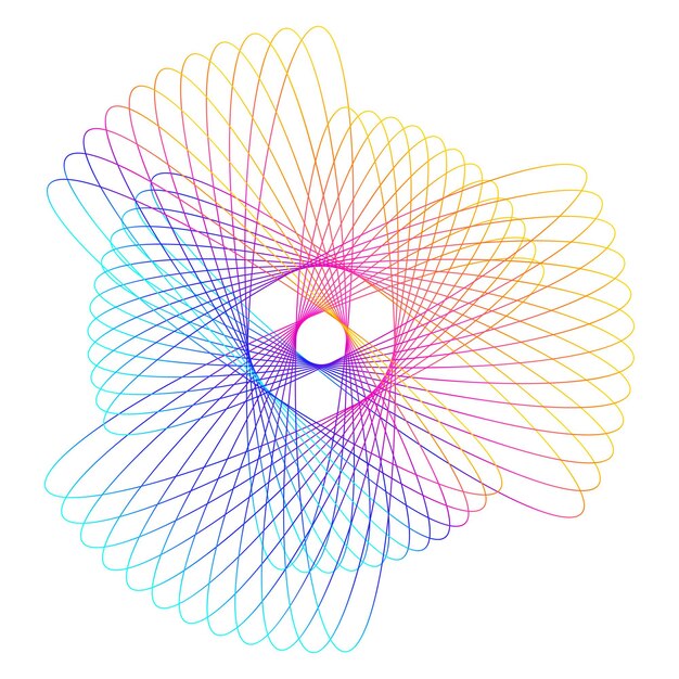 Elementos de diseño Ondas de muchas líneas púrpuras anillo de círculo rayas onduladas verticales abstractas en fondo blanco aisladas Ilustración vectorial EPS 10 Ondas coloridas con líneas creadas usando la herramienta de mezcla