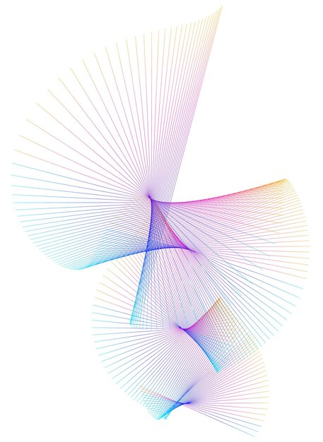 Elementos de diseño Ondas de muchas líneas púrpuras anillo de círculo rayas onduladas verticales abstractas en fondo blanco aisladas Ilustración vectorial EPS 10 Ondas coloridas con líneas creadas usando la herramienta de mezcla