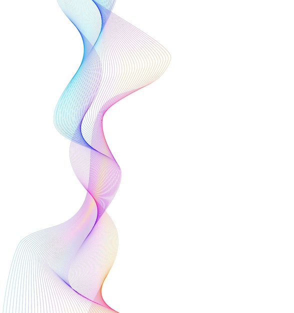 Elementos de diseño Ondas de muchas líneas púrpuras anillo de círculo rayas onduladas verticales abstractas en fondo blanco aisladas Ilustración vectorial EPS 10 Ondas coloridas con líneas creadas usando la herramienta de mezcla