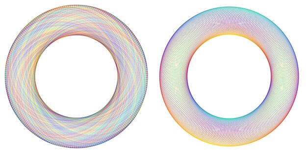 Elementos de diseño Ondas de muchas líneas púrpuras anillo de círculo rayas onduladas verticales abstractas en fondo blanco aisladas Ilustración vectorial EPS 10 Ondas coloridas con líneas creadas usando la herramienta de mezcla