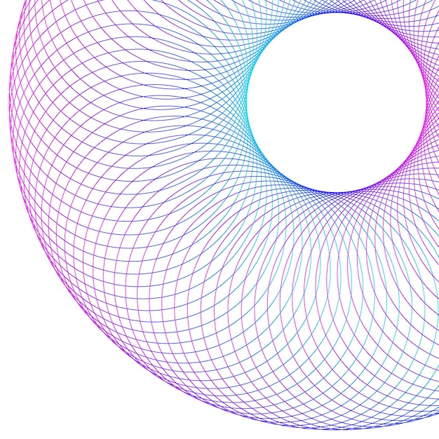 Elementos de diseño Ondas de muchas líneas púrpuras anillo de círculo rayas onduladas verticales abstractas en fondo blanco aisladas Ilustración vectorial EPS 10 Ondas coloridas con líneas creadas usando la herramienta de mezcla