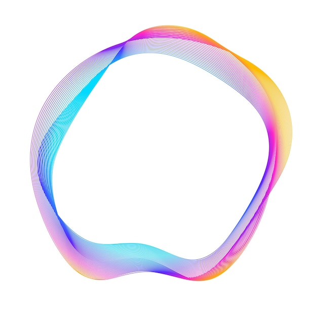 Elementos de diseño Ondas de muchas líneas púrpuras anillo de círculo rayas onduladas verticales abstractas en fondo blanco aisladas Ilustración vectorial EPS 10 Ondas coloridas con líneas creadas usando la herramienta de mezcla