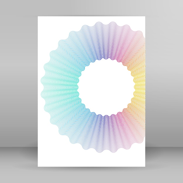 Elementos de diseño Ondas de muchas líneas púrpuras anillo de círculo rayas onduladas verticales abstractas en fondo blanco aisladas Ilustración vectorial EPS 10 Ondas coloridas con líneas creadas usando la herramienta de mezcla
