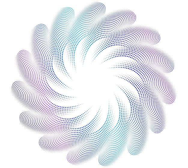 Elementos de diseño Ondas de muchos puntos púrpuras anillo de círculo rayas onduladas verticales abstractas en fondo blanco aisladas Ilustración vectorial EPS 10 Ondas coloridas con líneas creadas usando la herramienta de mezcla