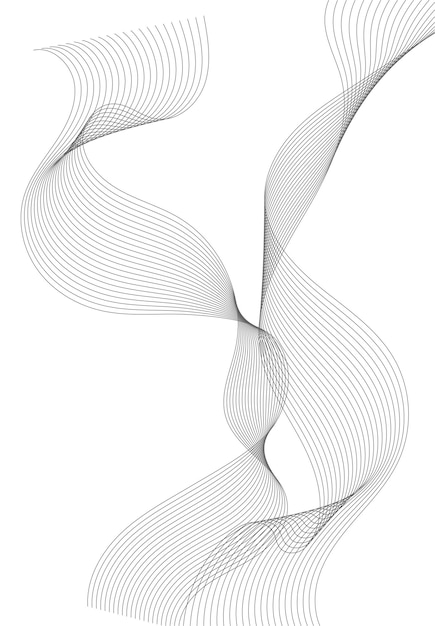 Elementos de diseño ondulados de muchas líneas brillantes rayas onduladas de brillo vertical abstracto en fondo blanco