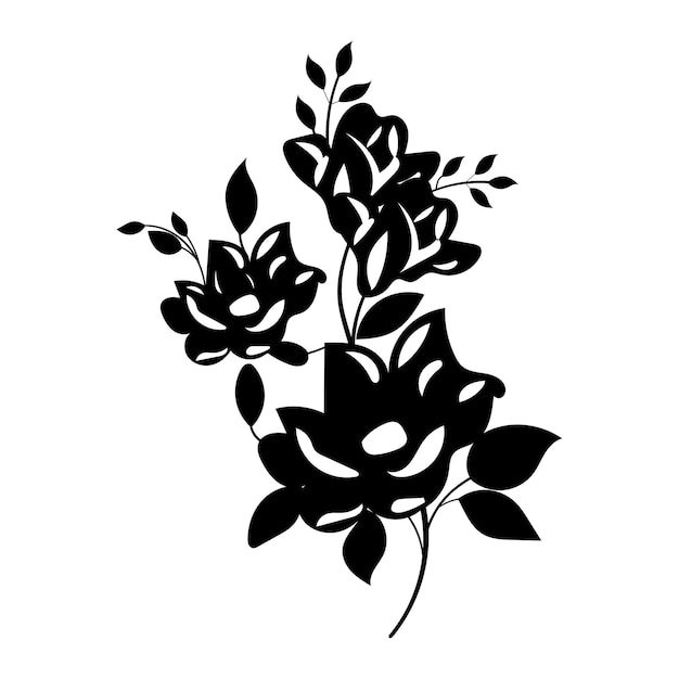 Elementos de diseño ornamental floral vectorial ornamento floral negro