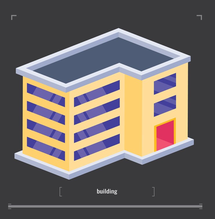 Vector elementos de diseño de paisaje urbano con generador de mapas de ciudades de construcción isométrica conjunto de iconos planos 3d