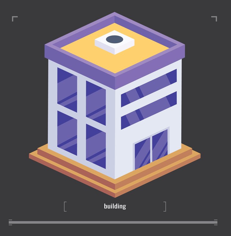 Vector elementos de diseño de paisaje urbano con generador de mapas de ciudades de construcción isométrica conjunto de iconos planos 3d