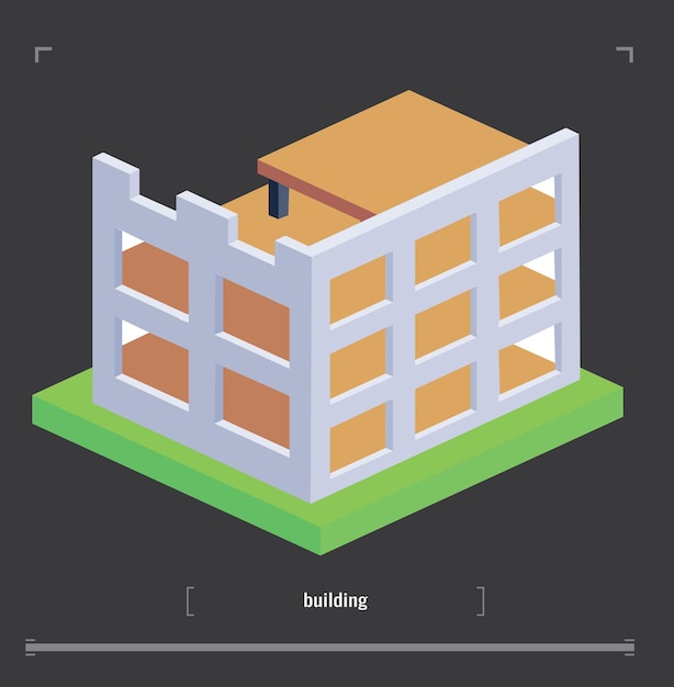 Elementos de diseño de paisaje urbano con generador de mapas de ciudades de construcción isométrica conjunto de iconos planos 3D