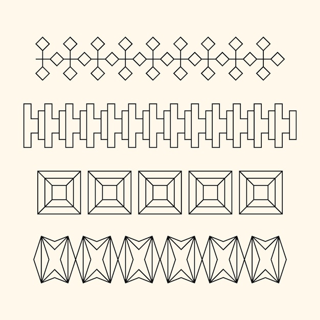 Elementos de diseño del patrón geométrico de la frontera