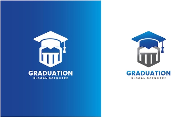 Elementos de diseño de plantilla de logotipo de gorra de graduación