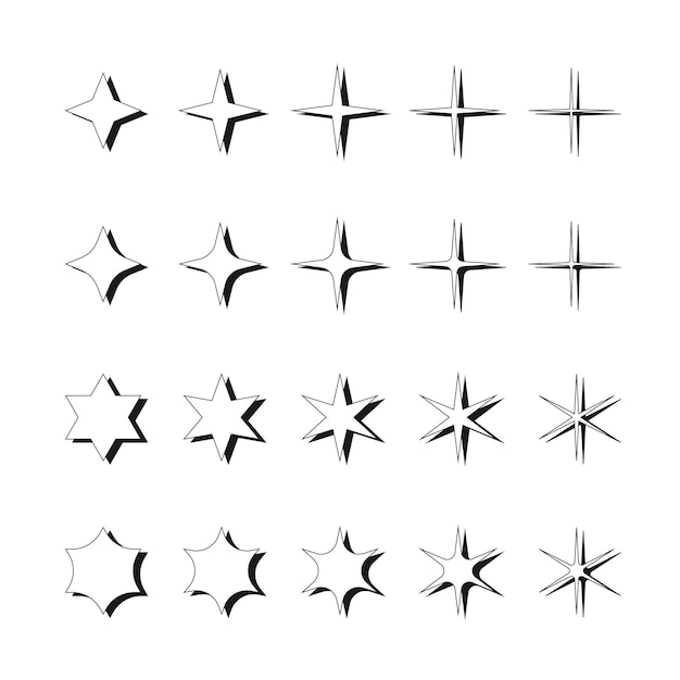 elementos de diseño retro vectorial estrella Los gráficos retro establecen tendencias de diseño de los años 80 y elementos geométricos vintage