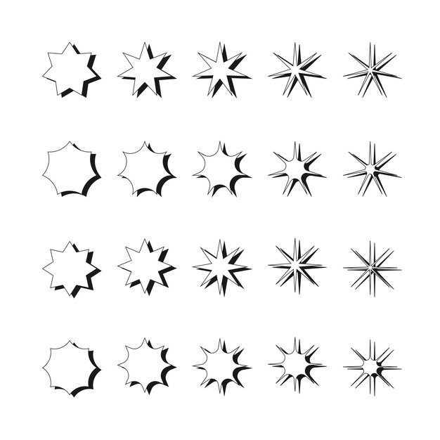 elementos de diseño retro vectorial estrella Los gráficos retro establecen tendencias de diseño de los años 80 y elementos geométricos vintage