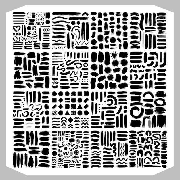 Elementos de diseño de salpicaduras de tinta y trazos de pincel para el arte moderno