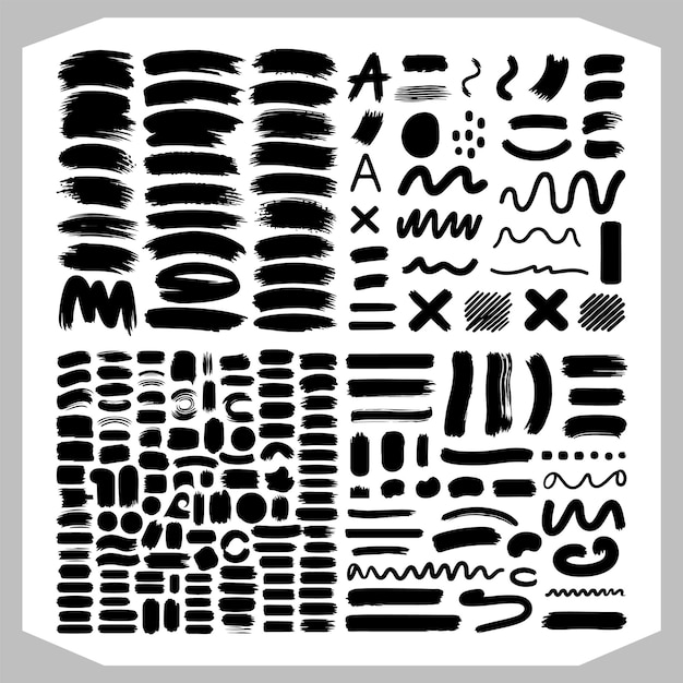 Elementos de diseño de salpicaduras de tinta y trazos de pincel para el arte moderno