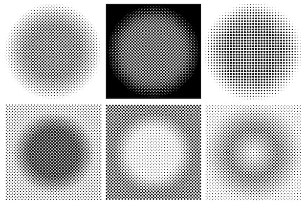 Elementos de diseño de semitono abstracto