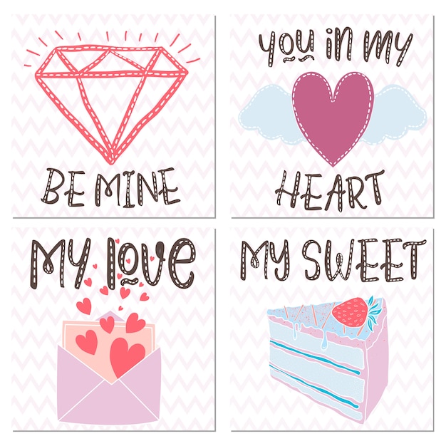 Elementos de diseño vectorial para un regalo en el día de San Valentín.