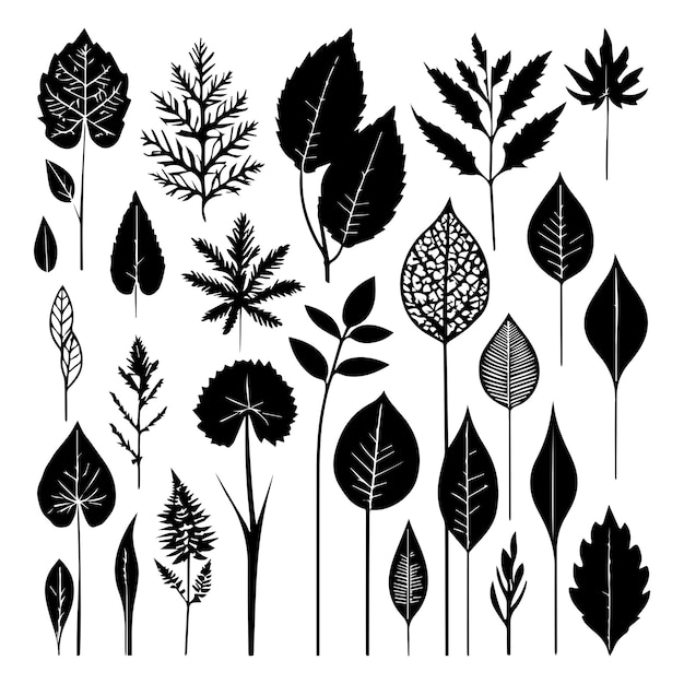 Elementos de diseño vectorial de silueta