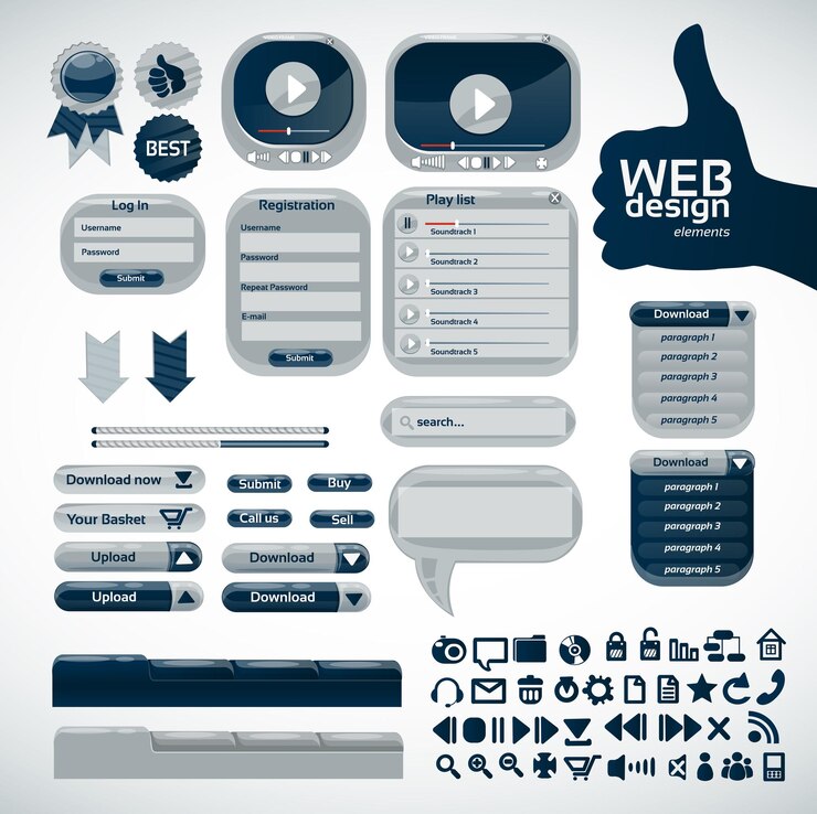 Vector elementos para diseño web gran conjunto