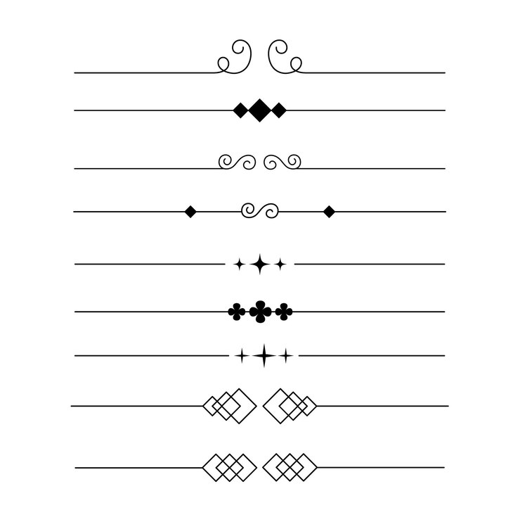 Vector elementos divisores simples divisor vectorial de diseño de esquina de borde de línea