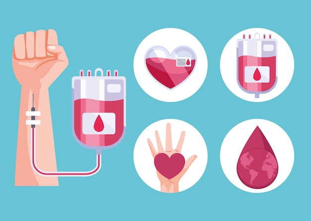 elementos de donantes de sangre