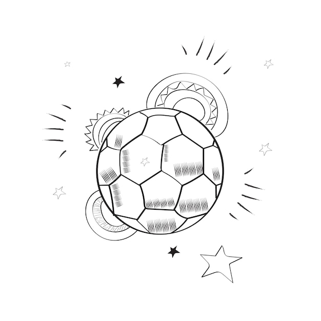 Vector elementos del doodle de fútbol